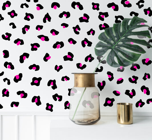 Leopard Print Sticker Vinyl Leopard Decals Wall Art Colourful Irregular Dots Dot Animal Print Nursery Home Decoration Home Office Decor UK