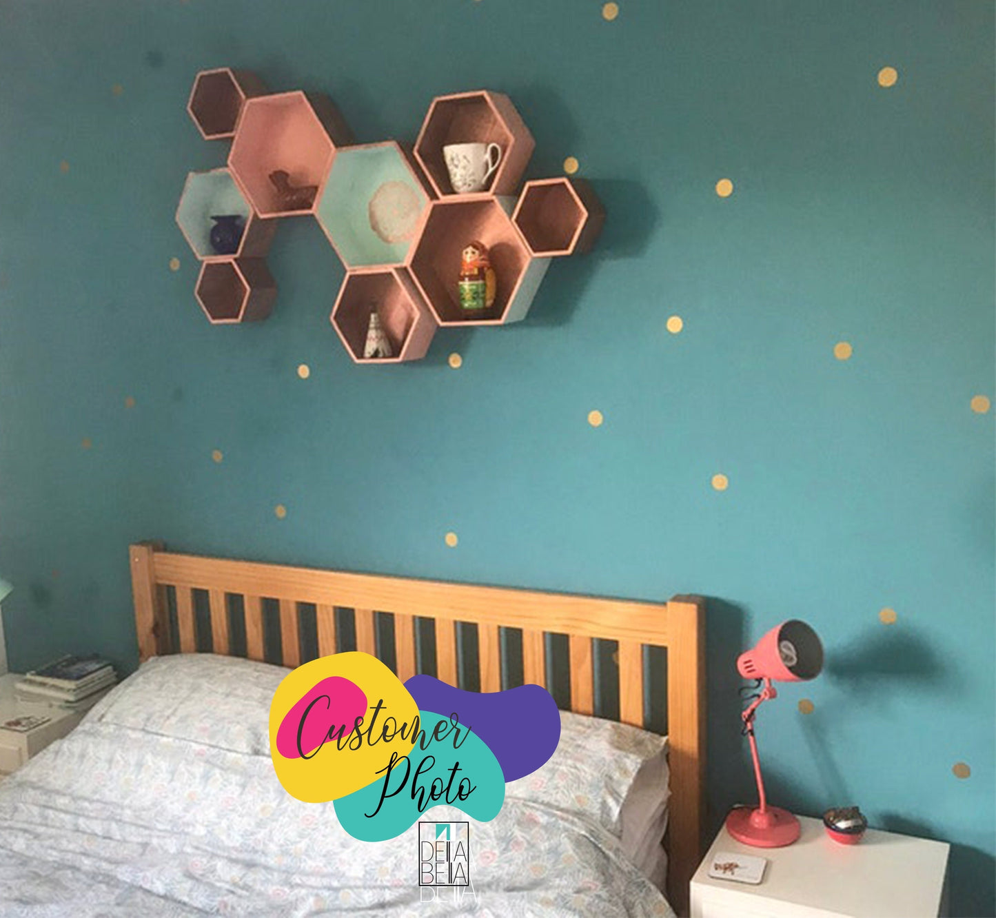 Polka Dot Gold Wall Stickers Wall