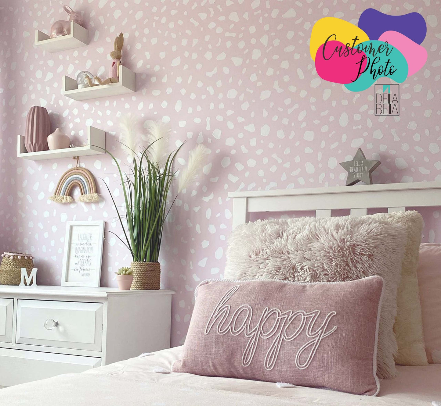 Dalmatian Wall Stickers 320x White Spots Dots Wall Decals Hand Drawn Irregular Polka Dot Spots Wall Decor Girls Bedroom Nursery