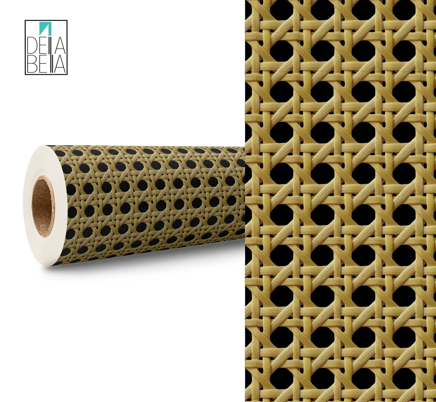 Rattan Vinyl Wrap For Furniture Woven Cane Effect Self Adhesive Film Decal, Home Decor, Walls, Garden furniture, Upcycling Projects Decor