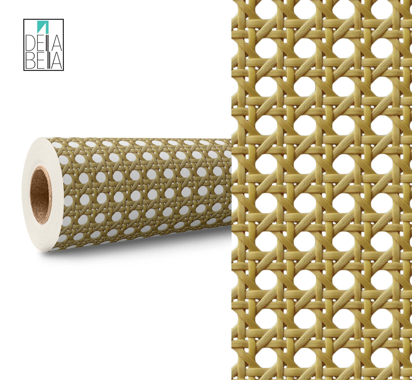 Rattan Vinyl Wrap For Furniture Woven Cane Effect Self Adhesive Film Decal, Home Decor, Walls, Garden furniture, Upcycling Projects Decor