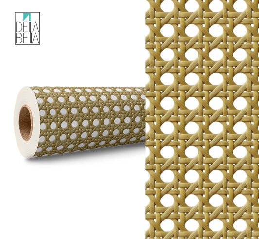 Woven Cane Vinyl Wrap Rattan For Furniture Self Adhesive Film Decal, Home Decor, Kitchen Cupboards, Fridge Wrapping Upcycling Boho Decor