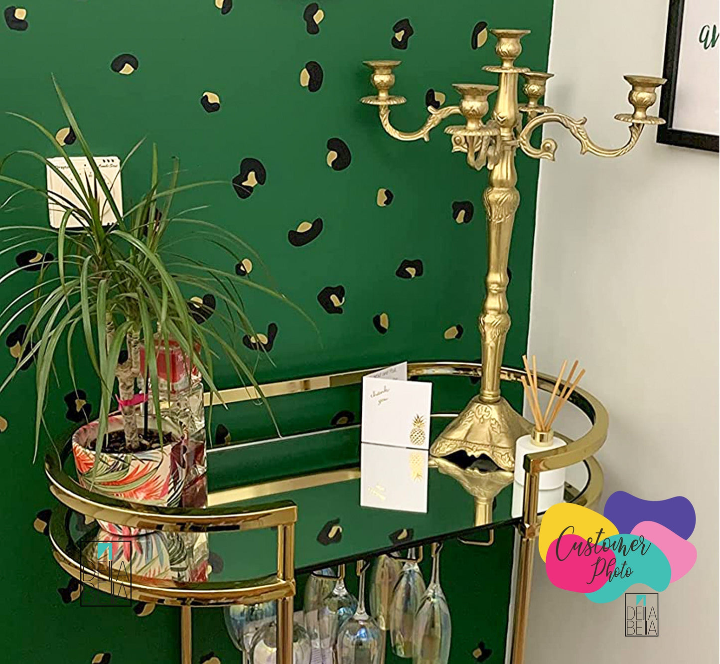 Leopard Print Wall Stickers 290x Leopard Animal Stickers + 288 Inner Dots Choose Your Own Combination Wall Decals Irregular Dots Spots Decal