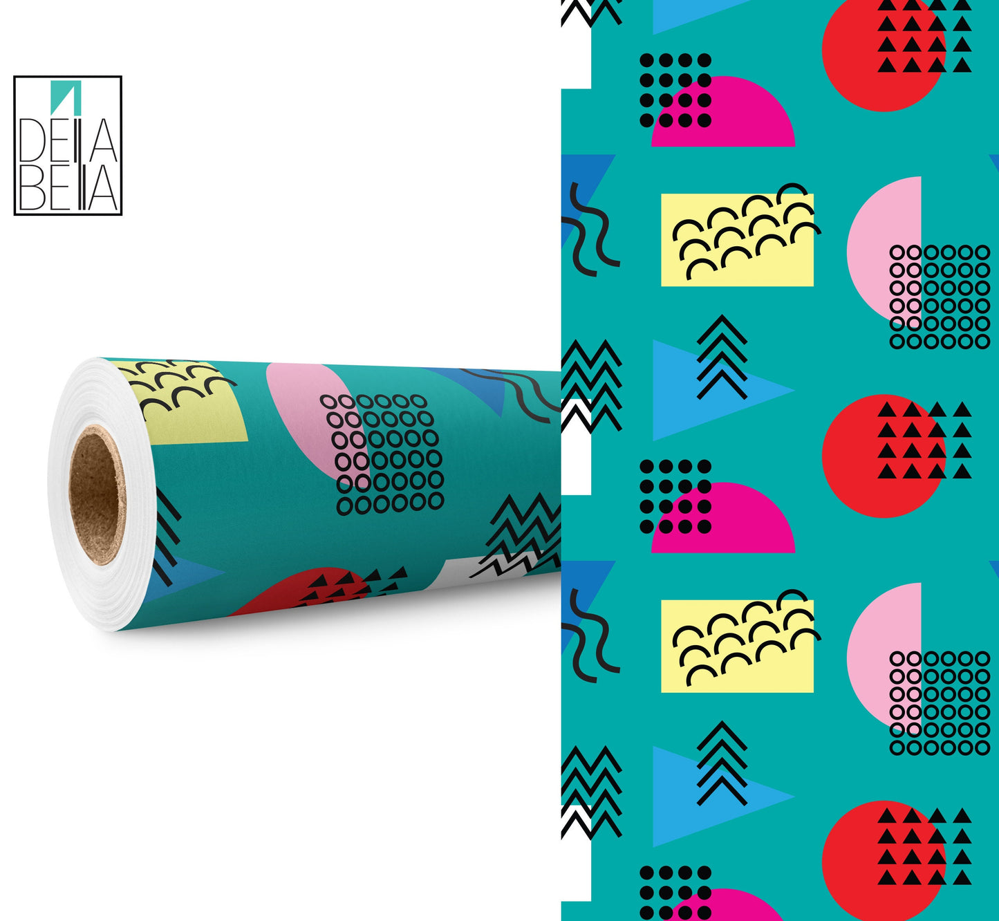 80's Decor Inspired Design Style Vinyl Wrapping For Furniture Geometric Peel & Stick Wrap Vinyl Home Bold for Cabinets, Walls , Memphis Art