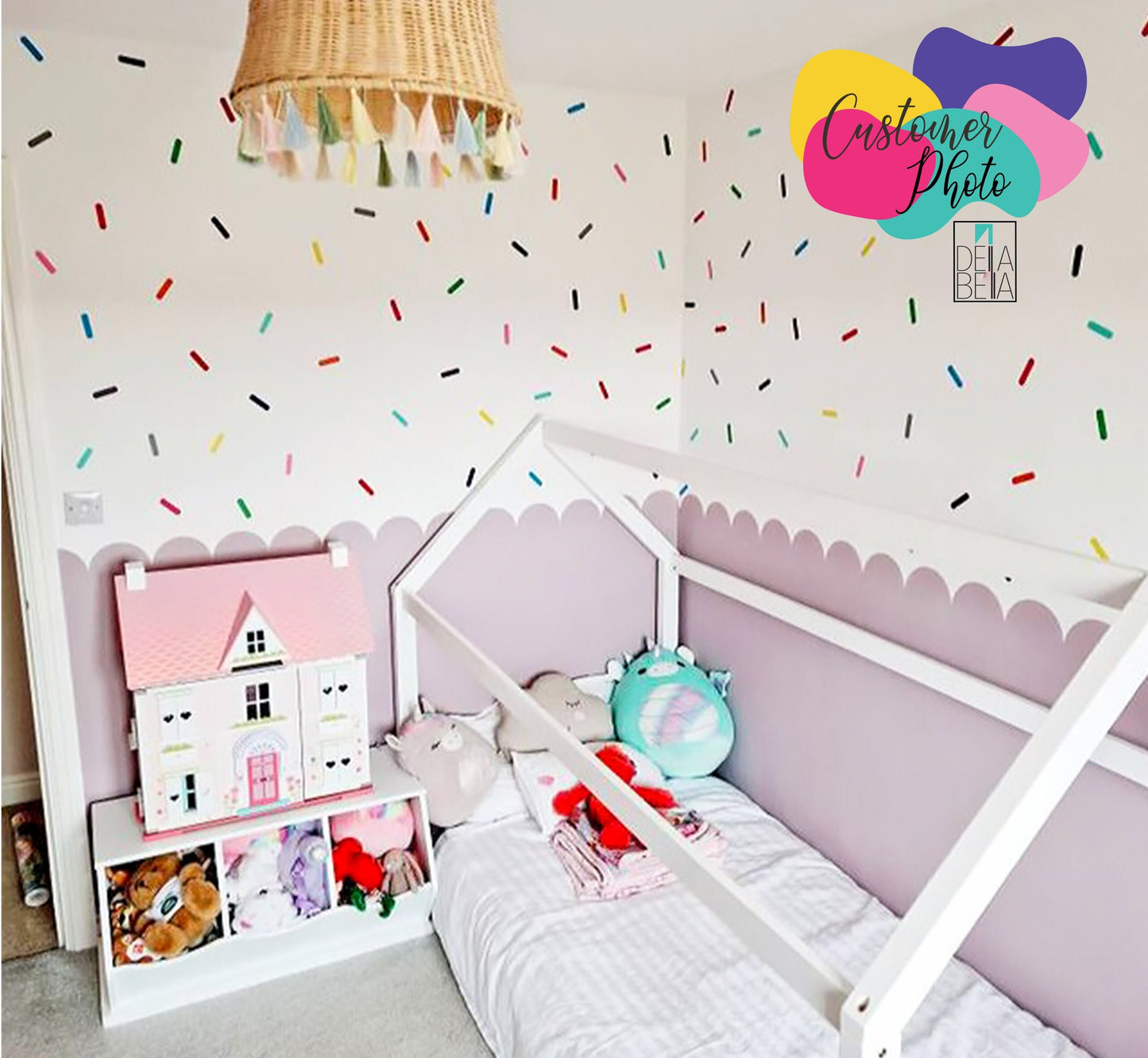 Wall Stickers for Girls Bedroom Baby room Nursery Rainbow Confetti Sprinkles