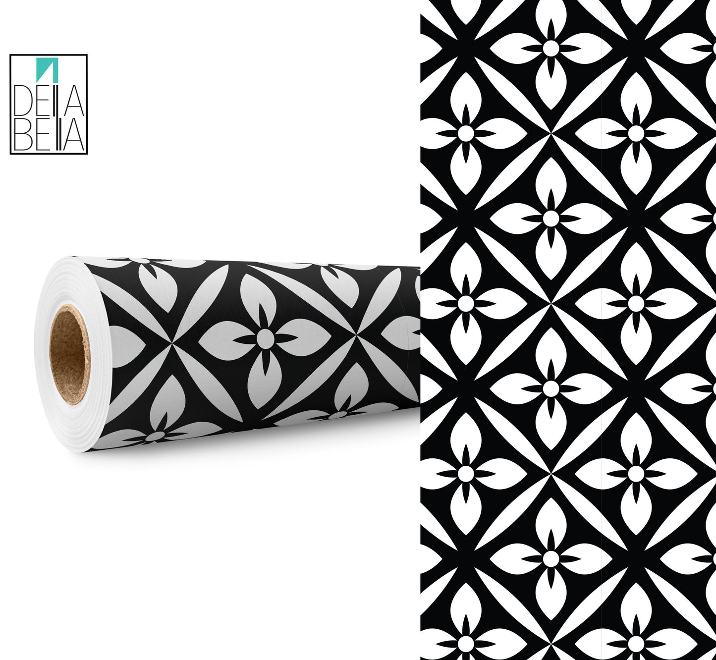 Vinyl Wrapping For Furniture White Flower Geometric Peel & Stick Upcycling Kitchen Cabinets, Vinyl Wrap, Fridge Wrap, Stair Stickers