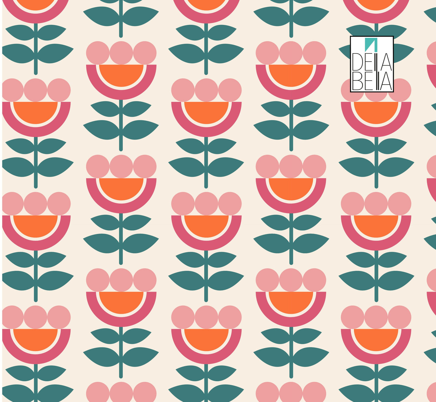 Retro 60s Daisy Flower Vinyl Wrap for Furniture | Self-Adhesive Sticky Back Plastic