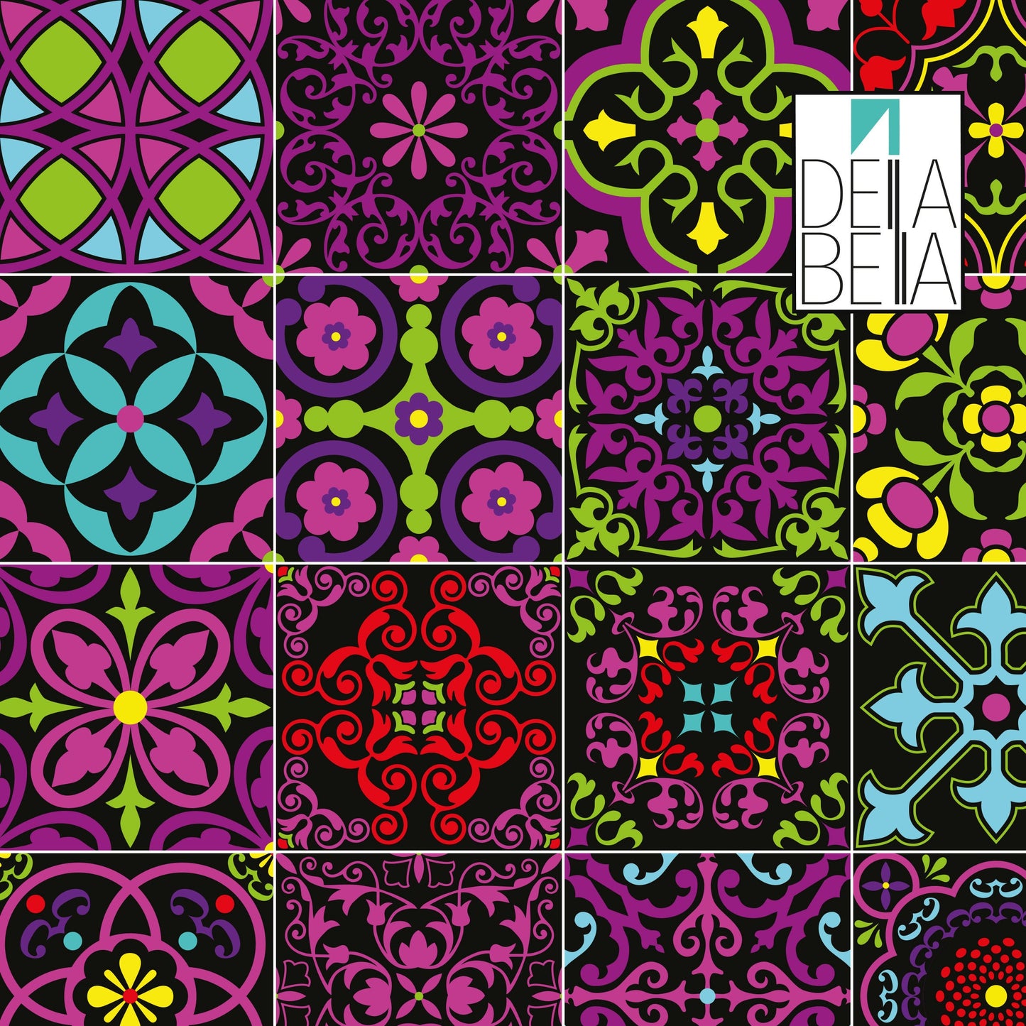 inyl Wrap For Furniture Neon Tiles Collection Modern Art V Self Adhesive Film Decal, Home Decor, Kitchen Cabinets, Vinyl Wrap, Fridge Wrap
