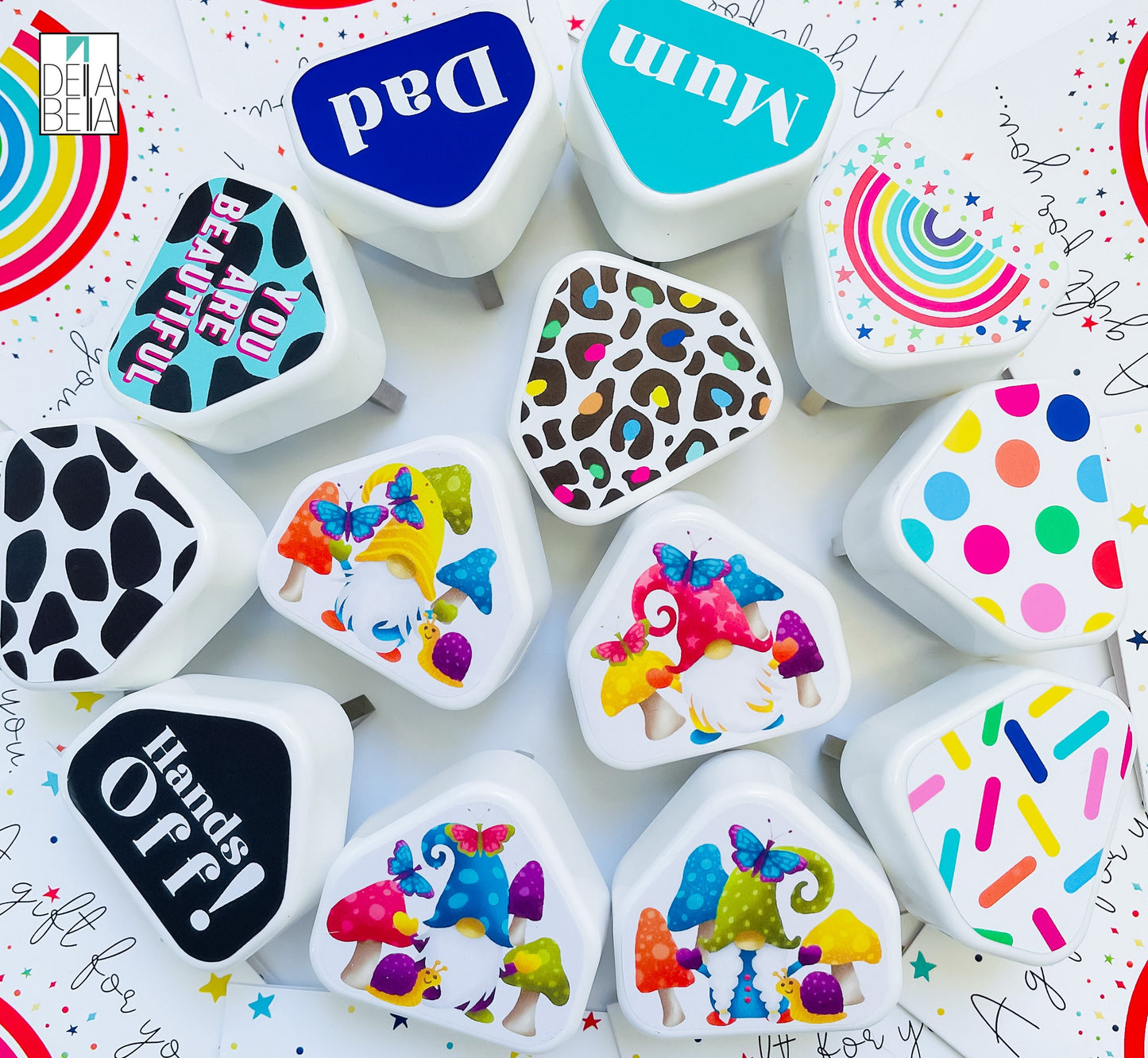 Stocking Fillers for Women Personalised Leopard Print Christmas Gifts Ideas Fillers Girl Teens Woman Kids Her Rainbow Sticker Only