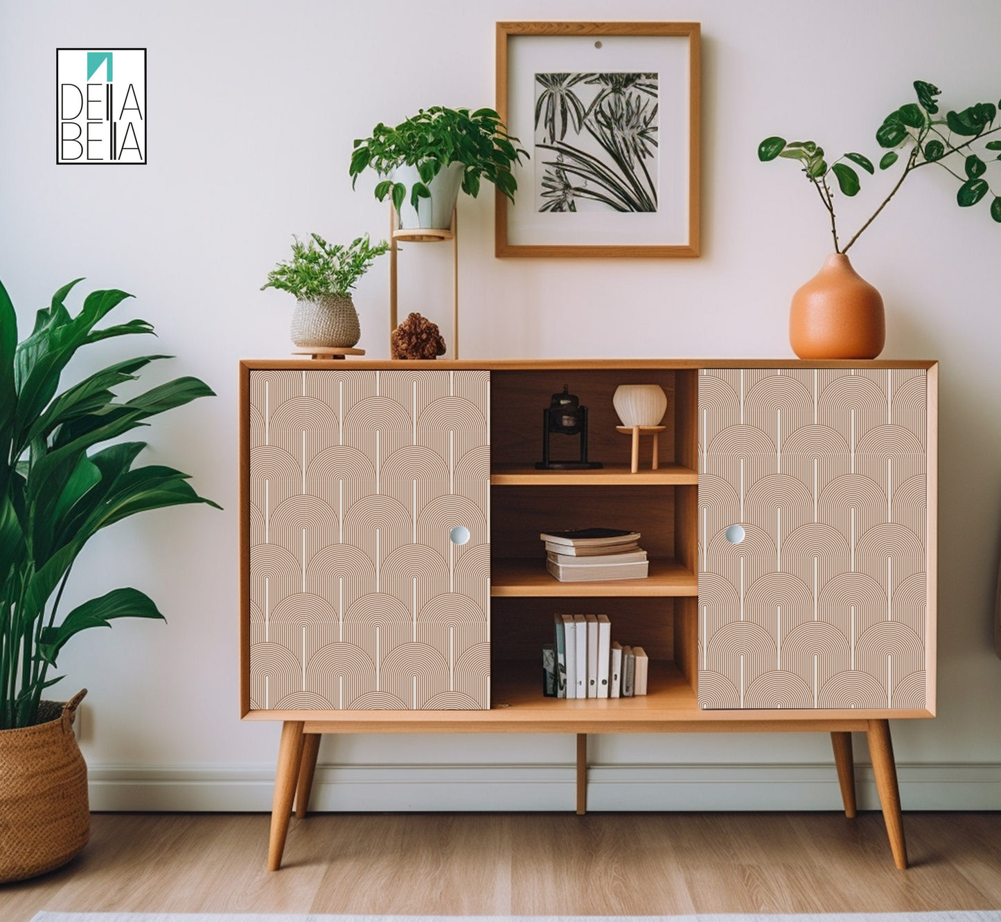 Boho, Arches, Vinyl Wrap for Furniture, Lines, Kitchen Cabinets, Modern, Retro Decor, Fridge Wrap,Vinyl Wrapping , Upcycling Projects 2023