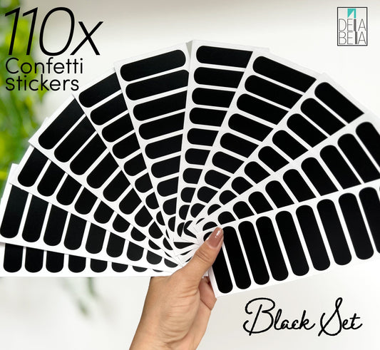 Confetti Wall Stickers Sprinkles 110 Set Black Sheets