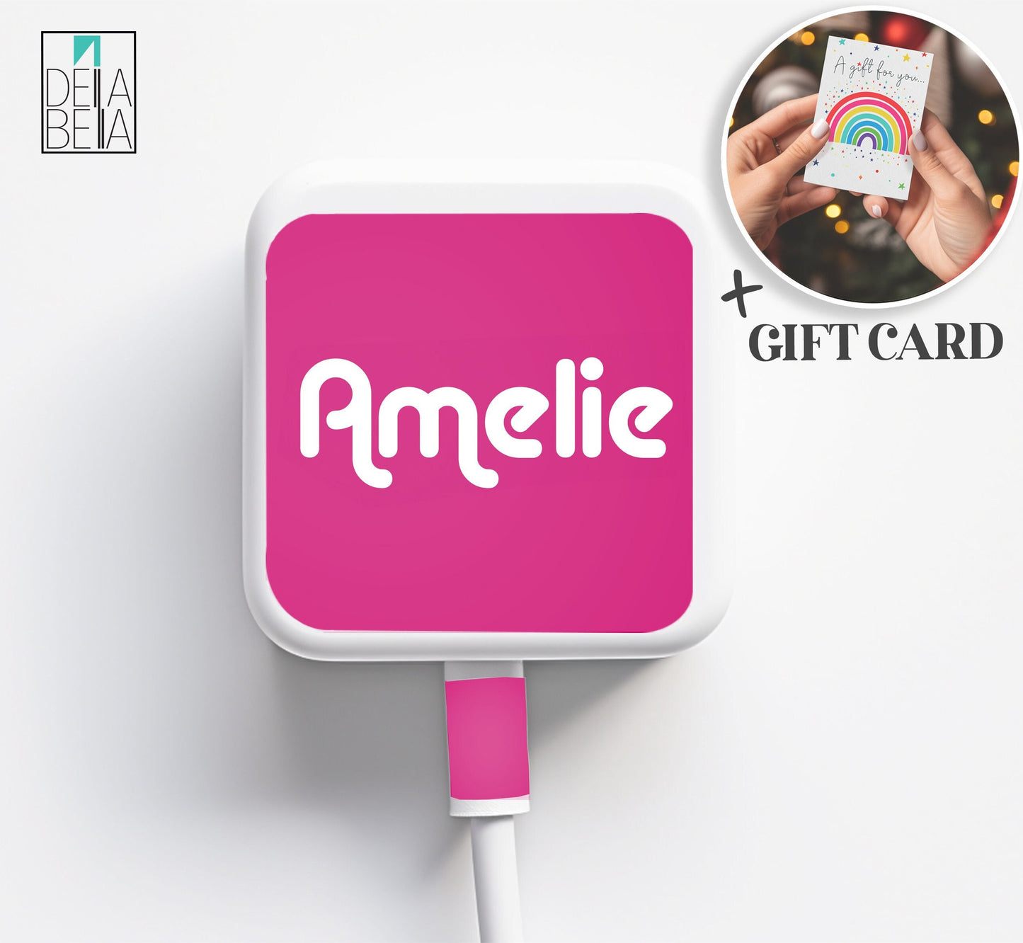 Stocking Fillers For Mum dad Kids Charger Sticker Personalised Phone Christmas Gifts Stocking Filler Teens Girls Boy Gift Card Sticker Only