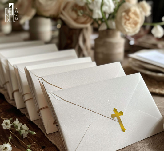 Cross Stickers UK (56 Pack) - Religious Decals for Christening, Baptism & Crafts