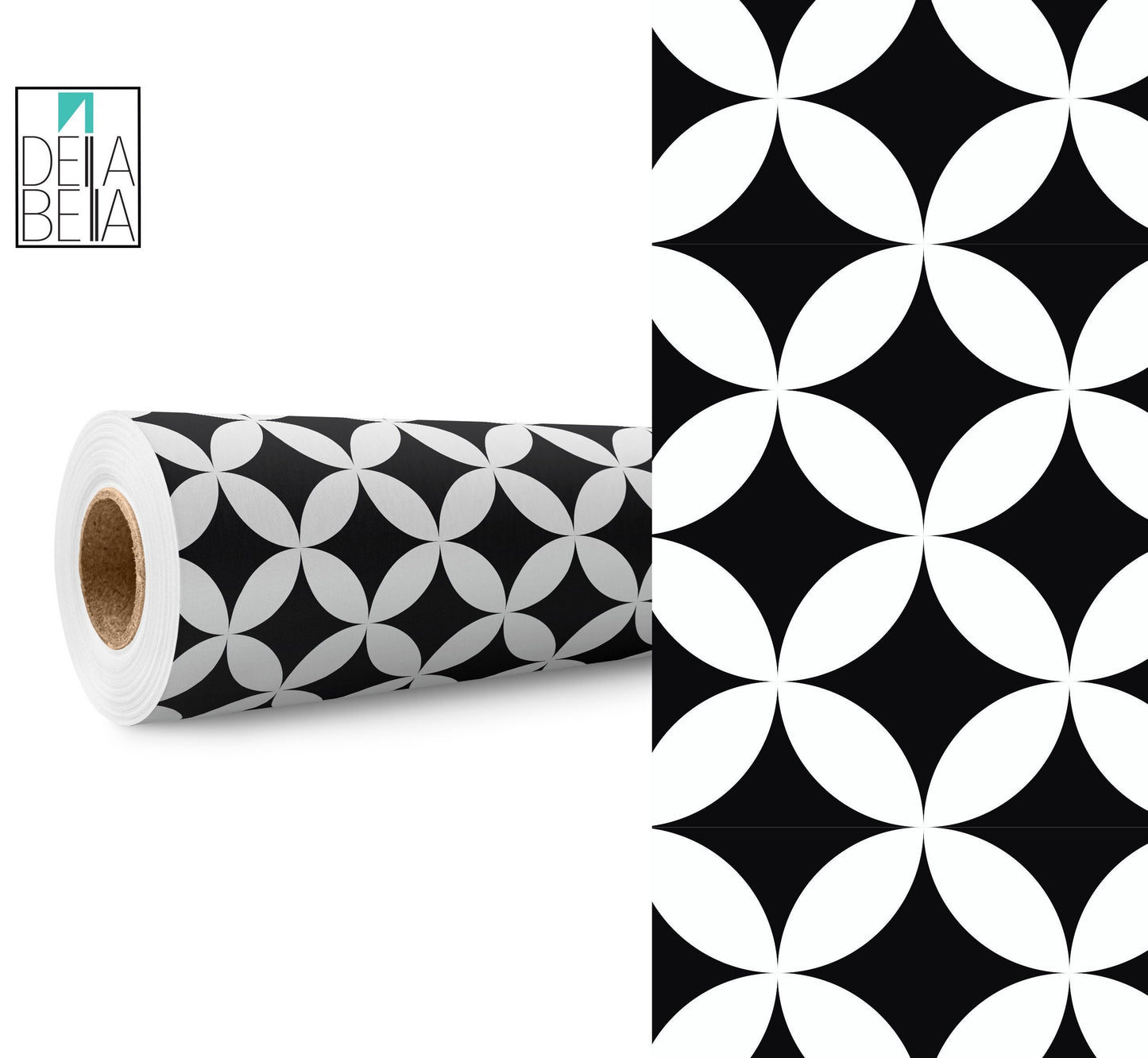 Vinyl Wrapping For Furniture Peel & Stick Wrap Vinyl Home Decor Upcycling Circles Black White, Kitchen Cabinets, Vinyl Wrap, Fridge Wrap