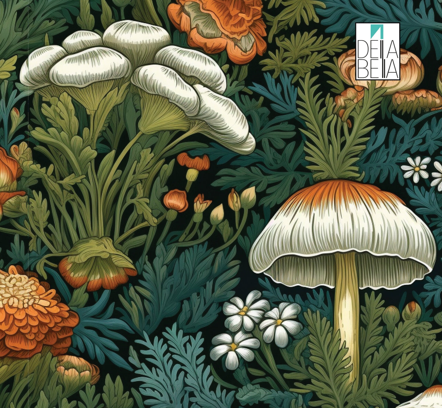 Mushroom Maximalist Peel and stick Vinyl Wrapping for Furniture