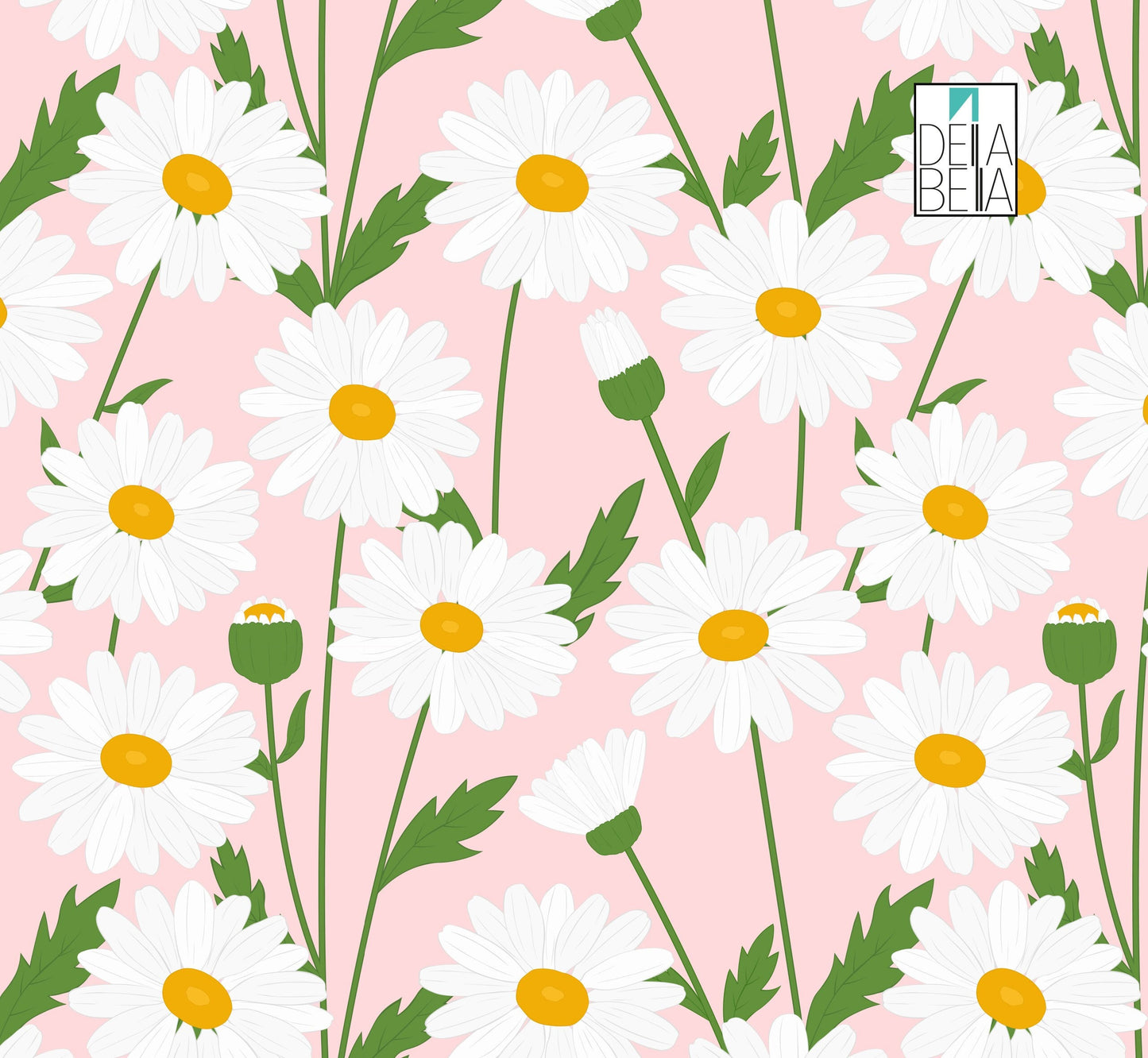 A vinyl wrap featuring a boho daisy pattern on a pink background, designed for furniture upcycling.