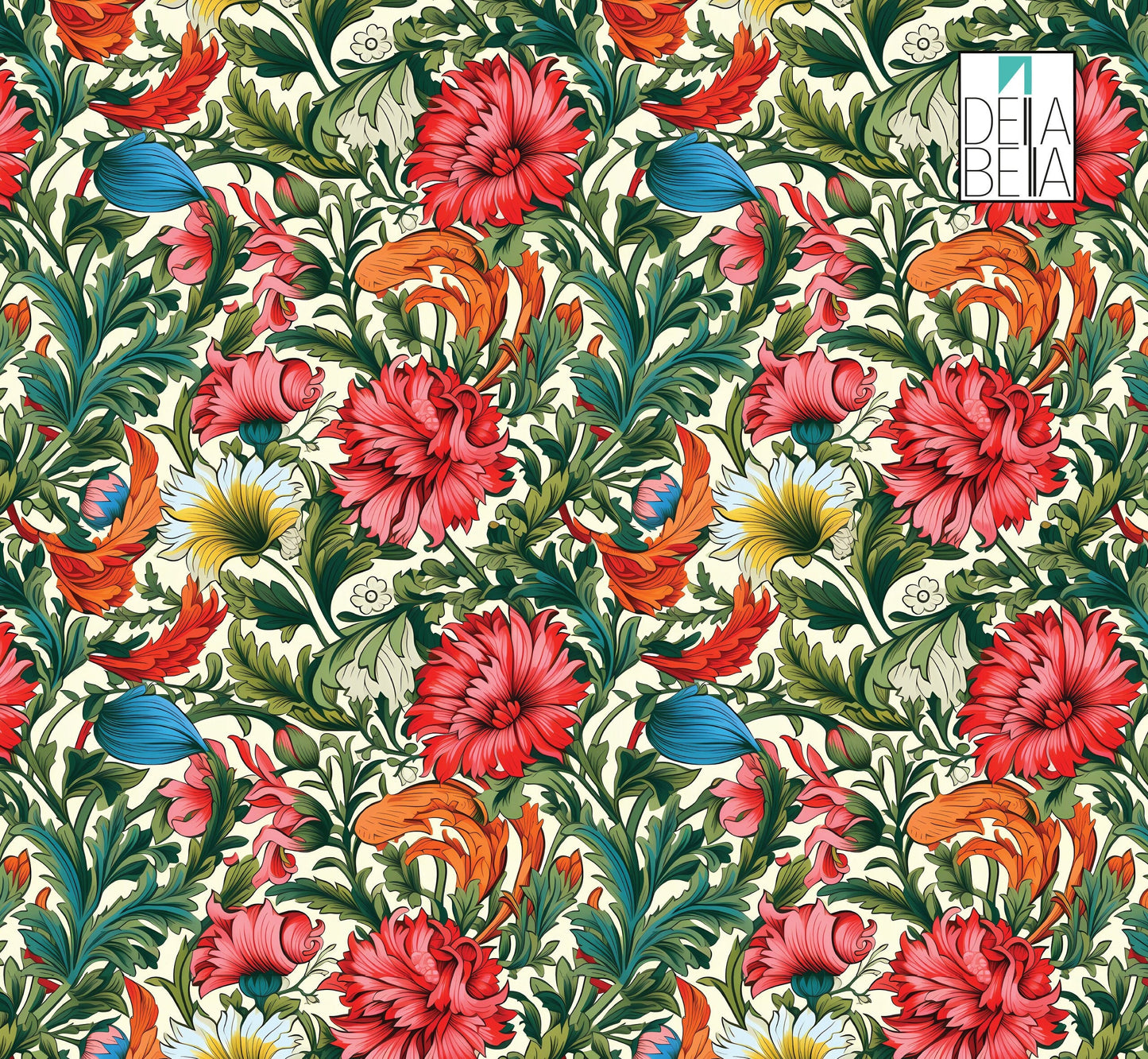 Floral vinyl for furniture - self-adhesive roll