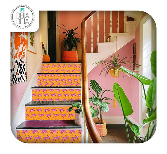 vinyl wrapping for funiture used to cover a stair case