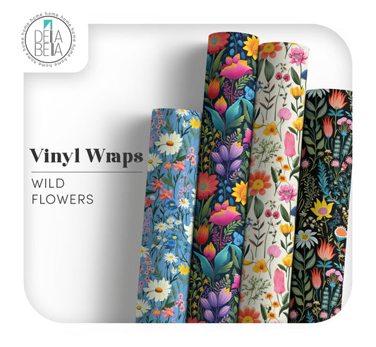 Peel and Stick Back Vinyl Wrapping for Furniture Wild Flowers