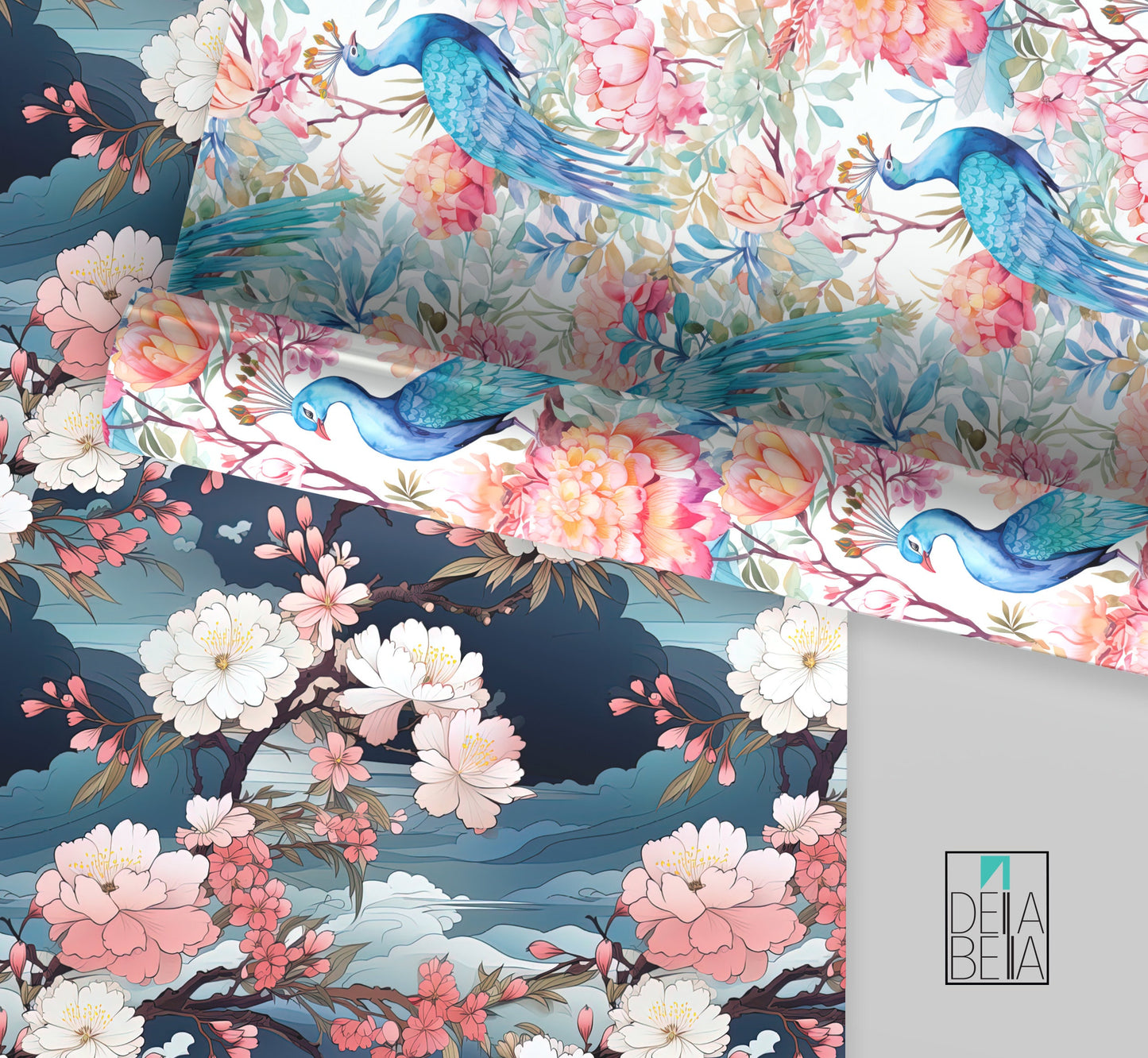 Japanese Style Vinyl Wrap For Furniture, Fridge Wraps, Tiles, Kitchen, Fridge Makeover, Peel and Stick , Self Adhesive Film, Upclycling