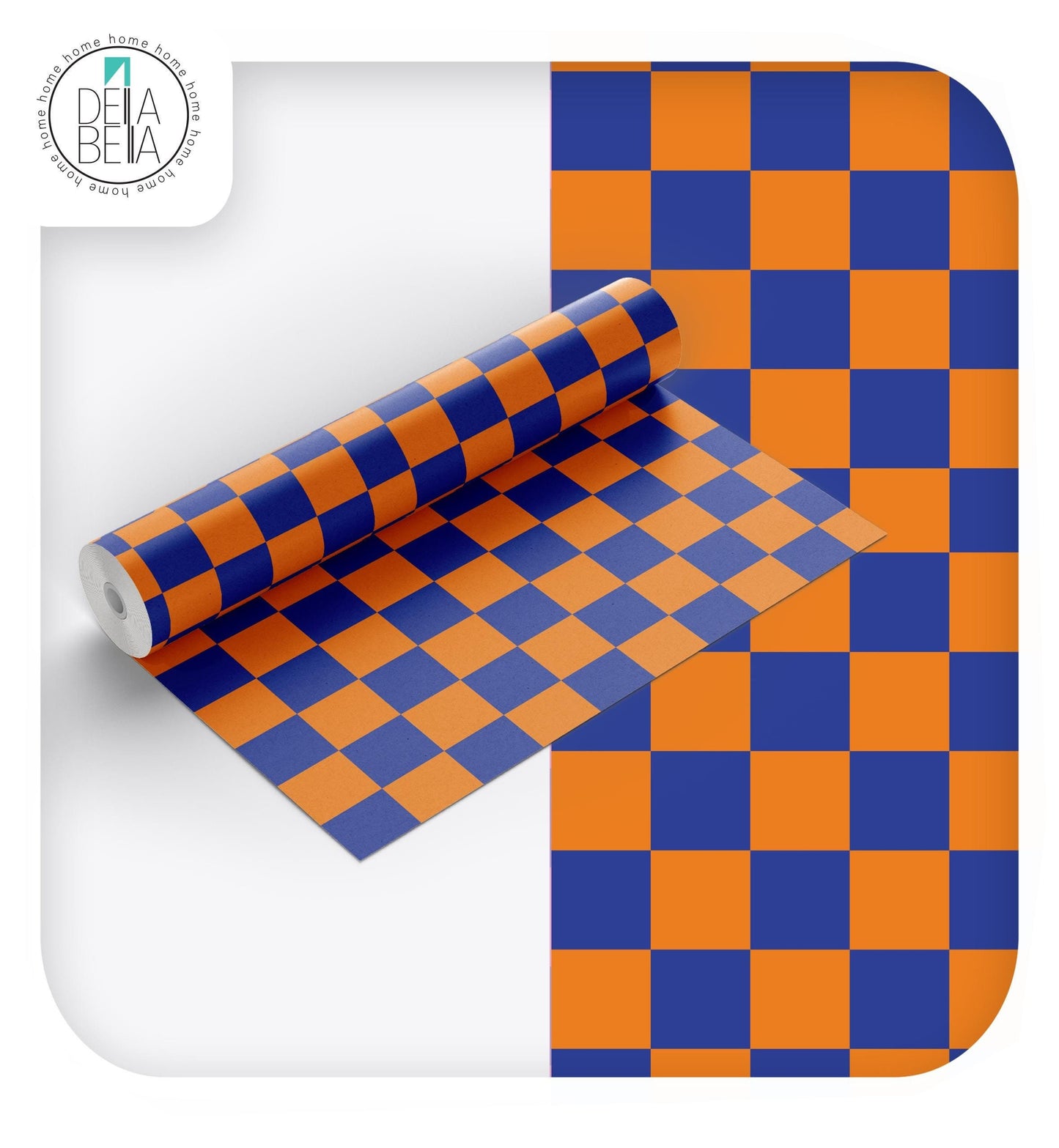Sticky Back Plastic - Aqua & Green Checkered Vinyl Wrap for Furniture