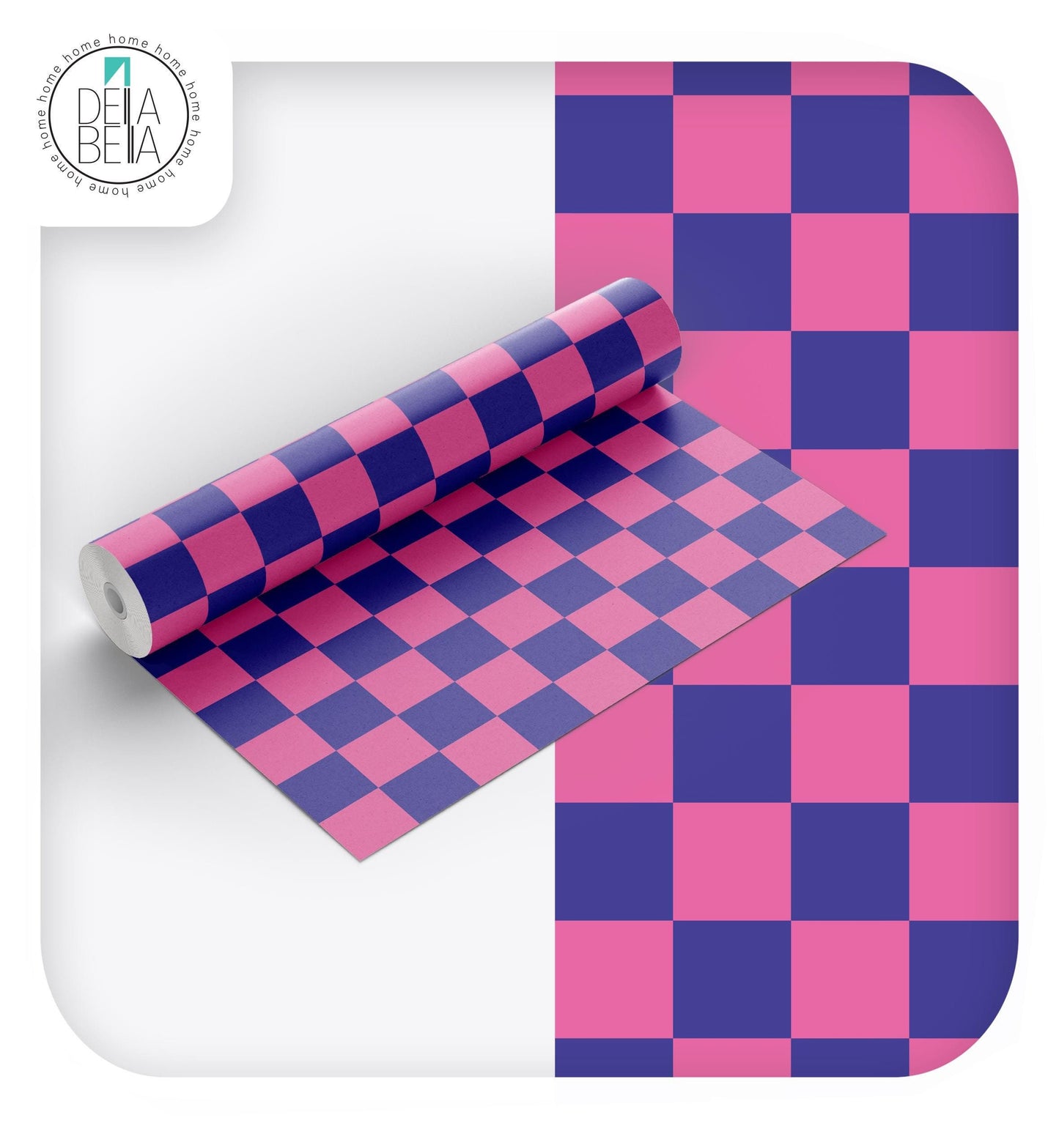 Sticky Back Plastic - Aqua & Green Checkered Vinyl Wrap for Furniture