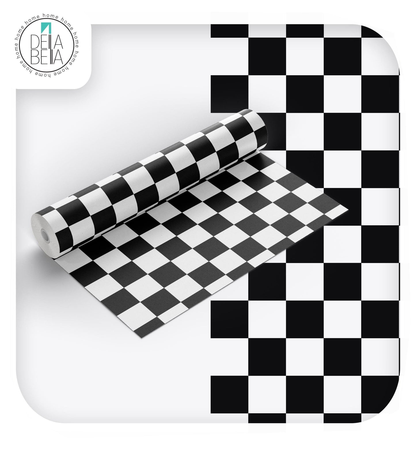Sticky Back Plastic - Aqua & Green Checkered Vinyl Wrap for Furniture