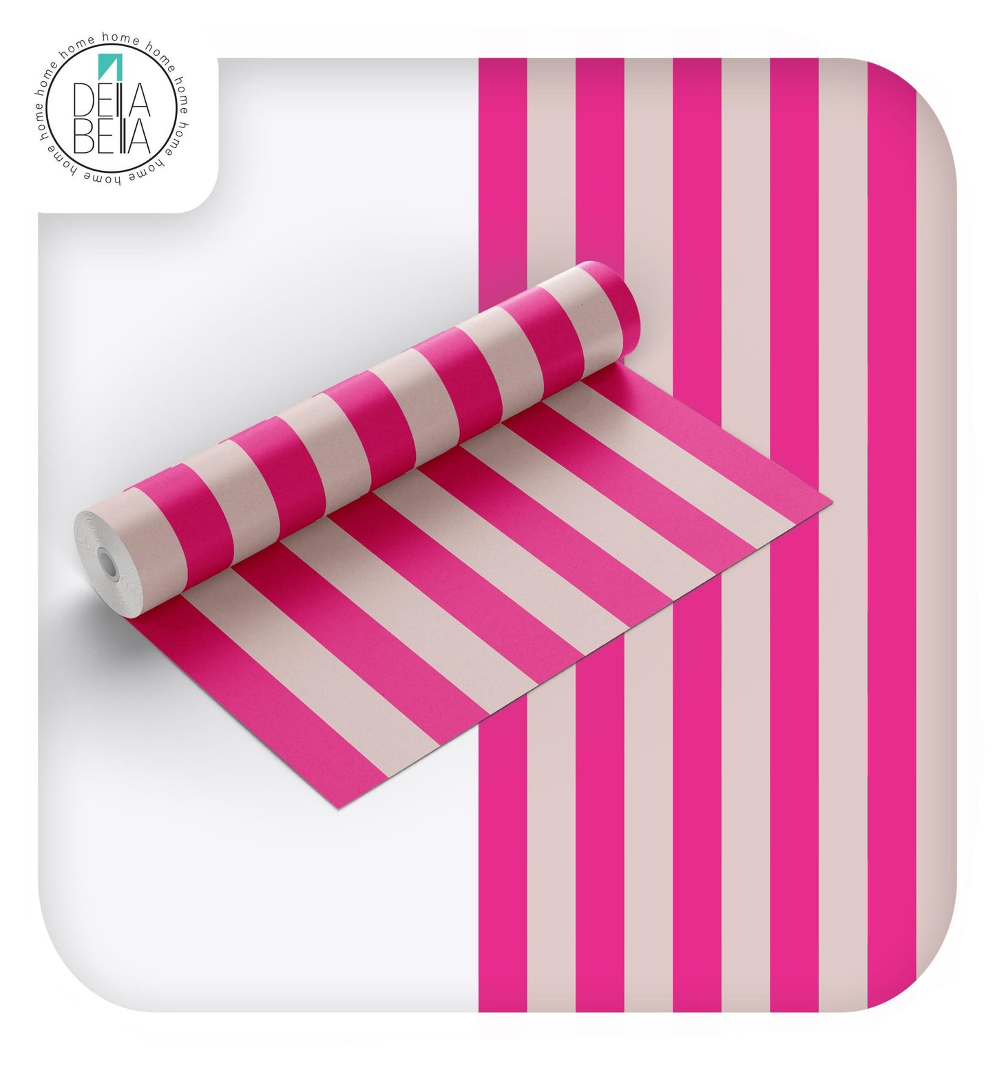 Orange Blush Stripe Vinyl Wrap 80s Peel & Stick Self Adhesive Decor Film