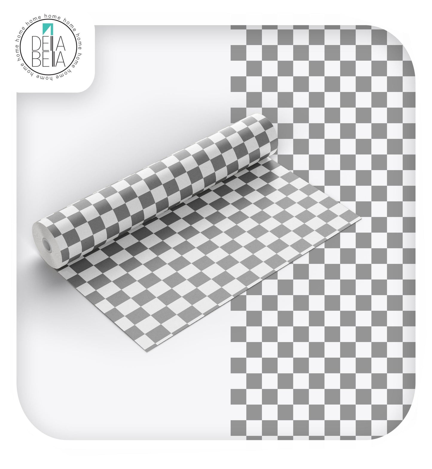 Sticky Back Plastic - Aqua & Green Checkered Vinyl Wrap for Furniture