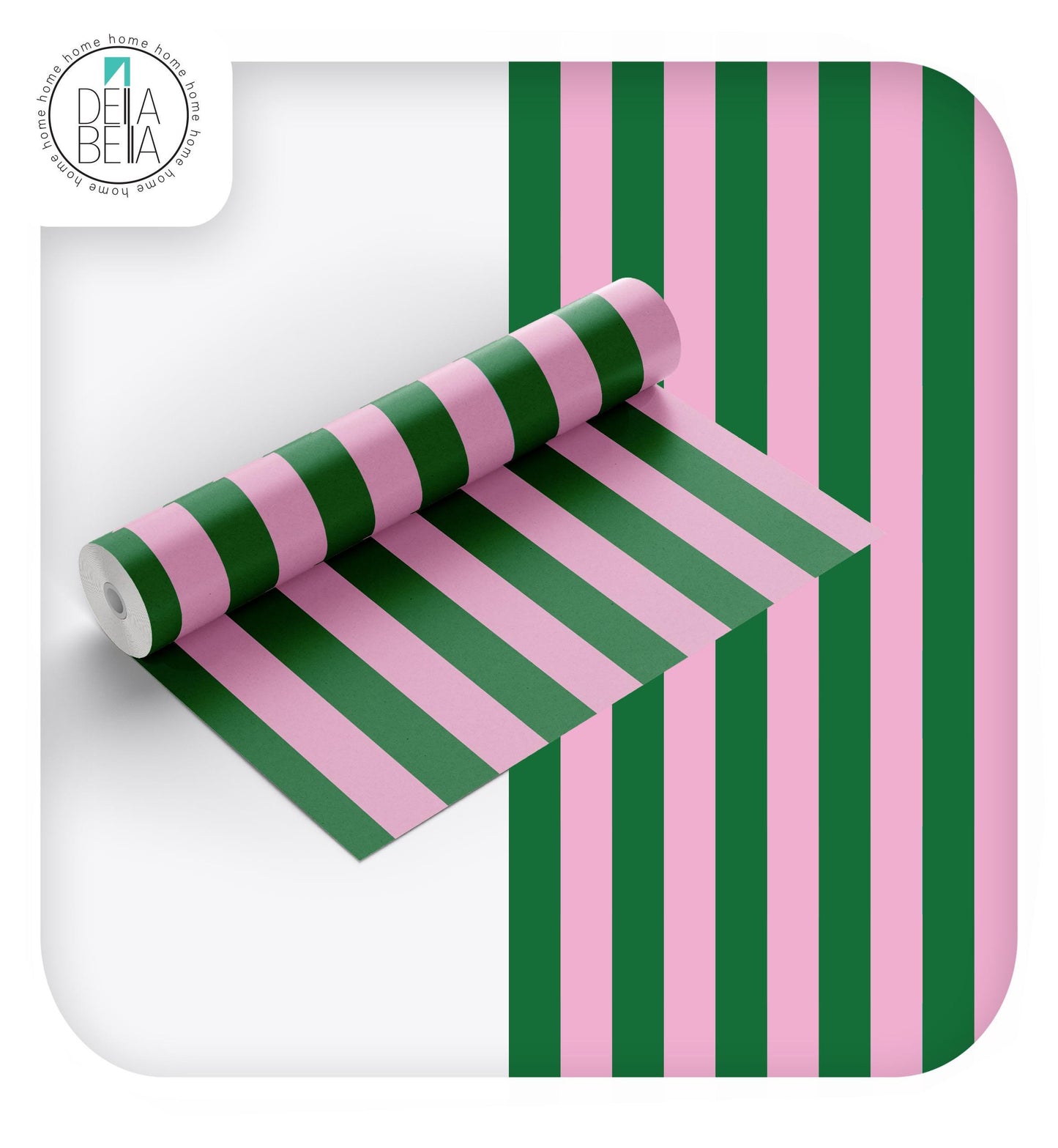 Pink Blue Stripe Vinyl Wrap Retro Peel & Stick Furniture Film Makeover