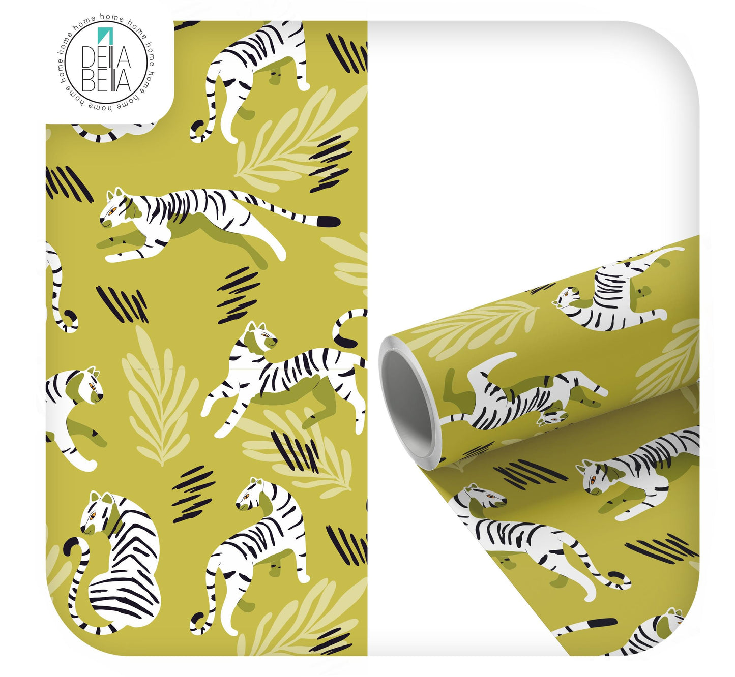 Bohemian Maximalist Vinyl Wrap Peel and Stick for Kitchen Worktops, Wardrobes, Kitchen Wrap, Adhesive Vinyl for Home Decoration, Leopards