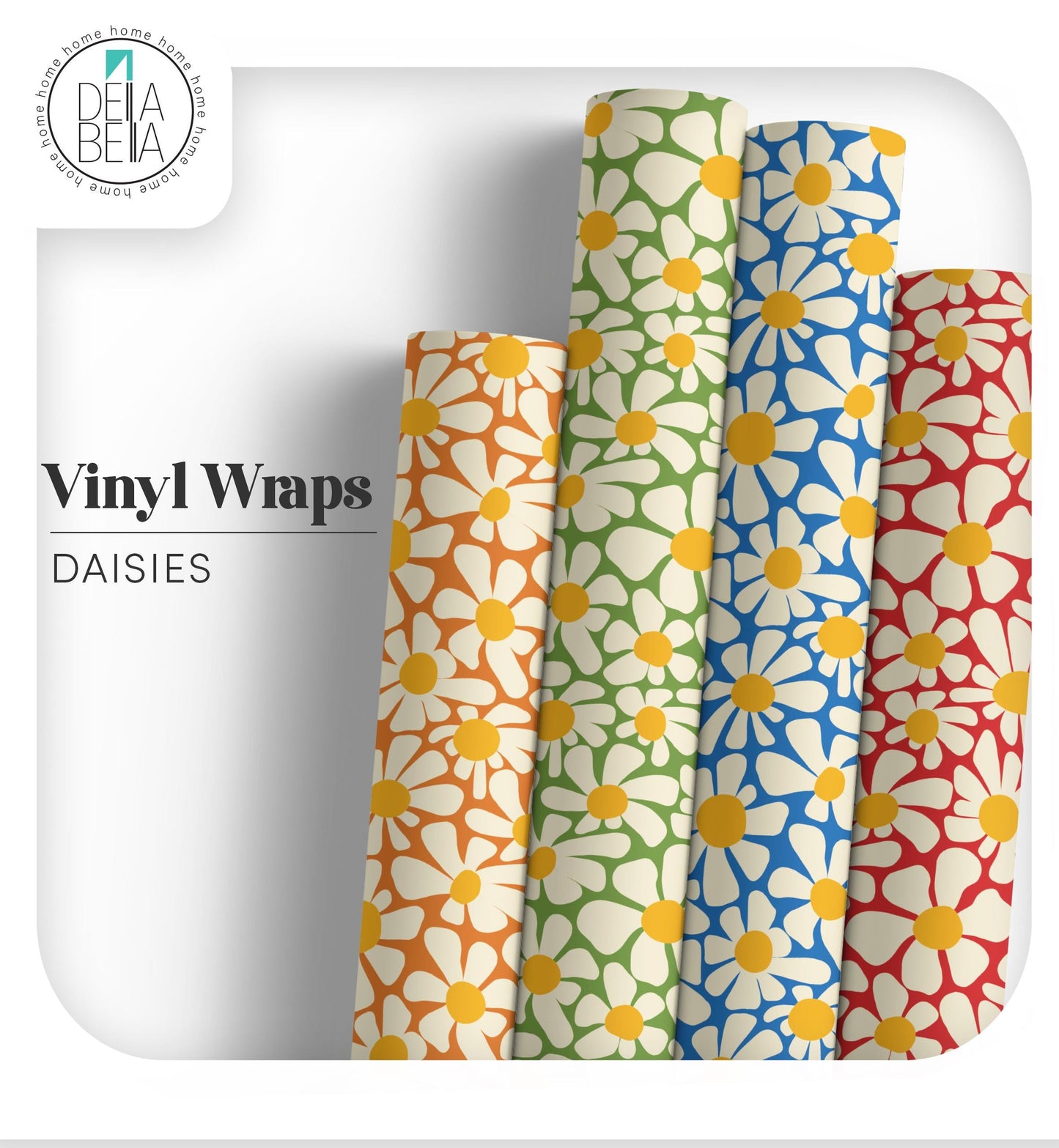 Retro daisy sticky back plastic roll - Della bella UK