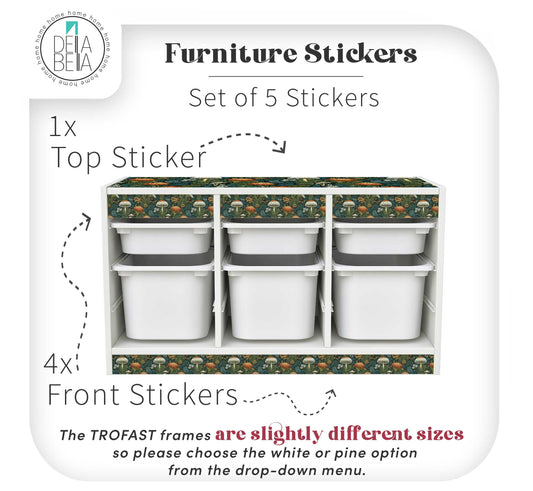 Mushroom Maximalist Sticker Collection for Ikea Trofast Unit