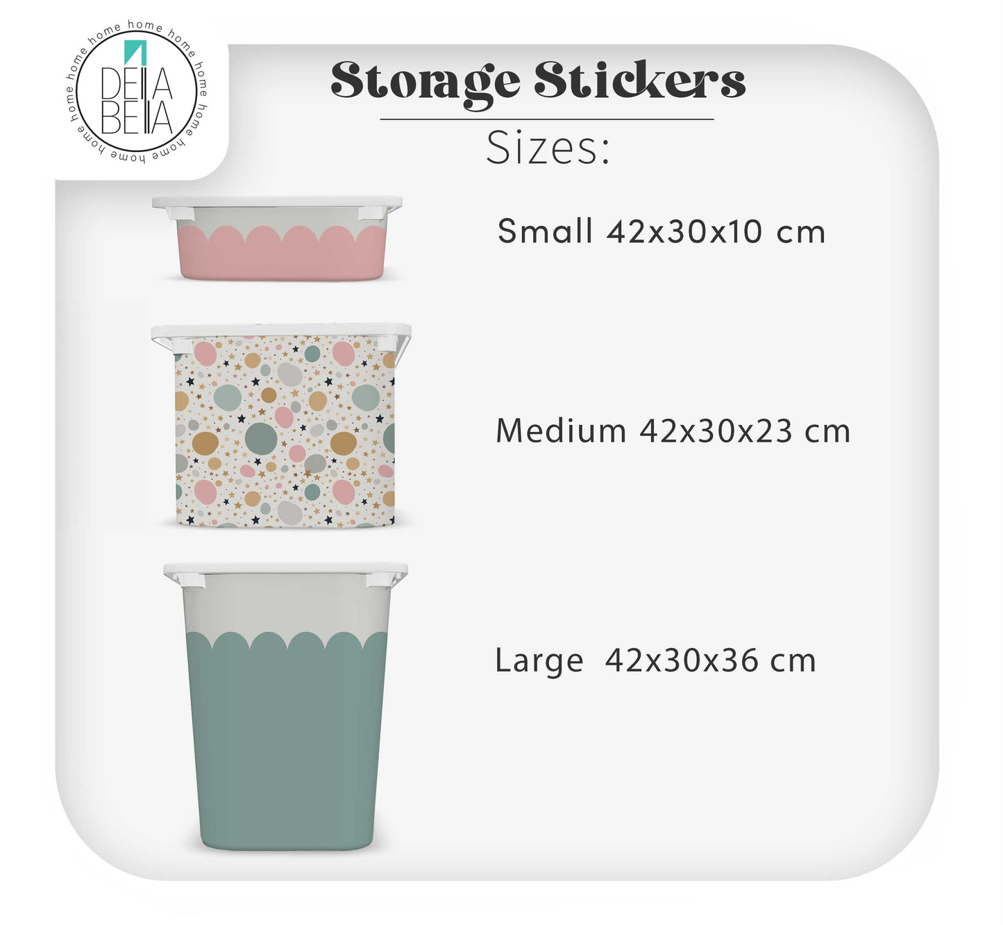 IKEA Trofast Storage Stickers Scallops & Polka Dots for Kids Room, Nursery, Playroom