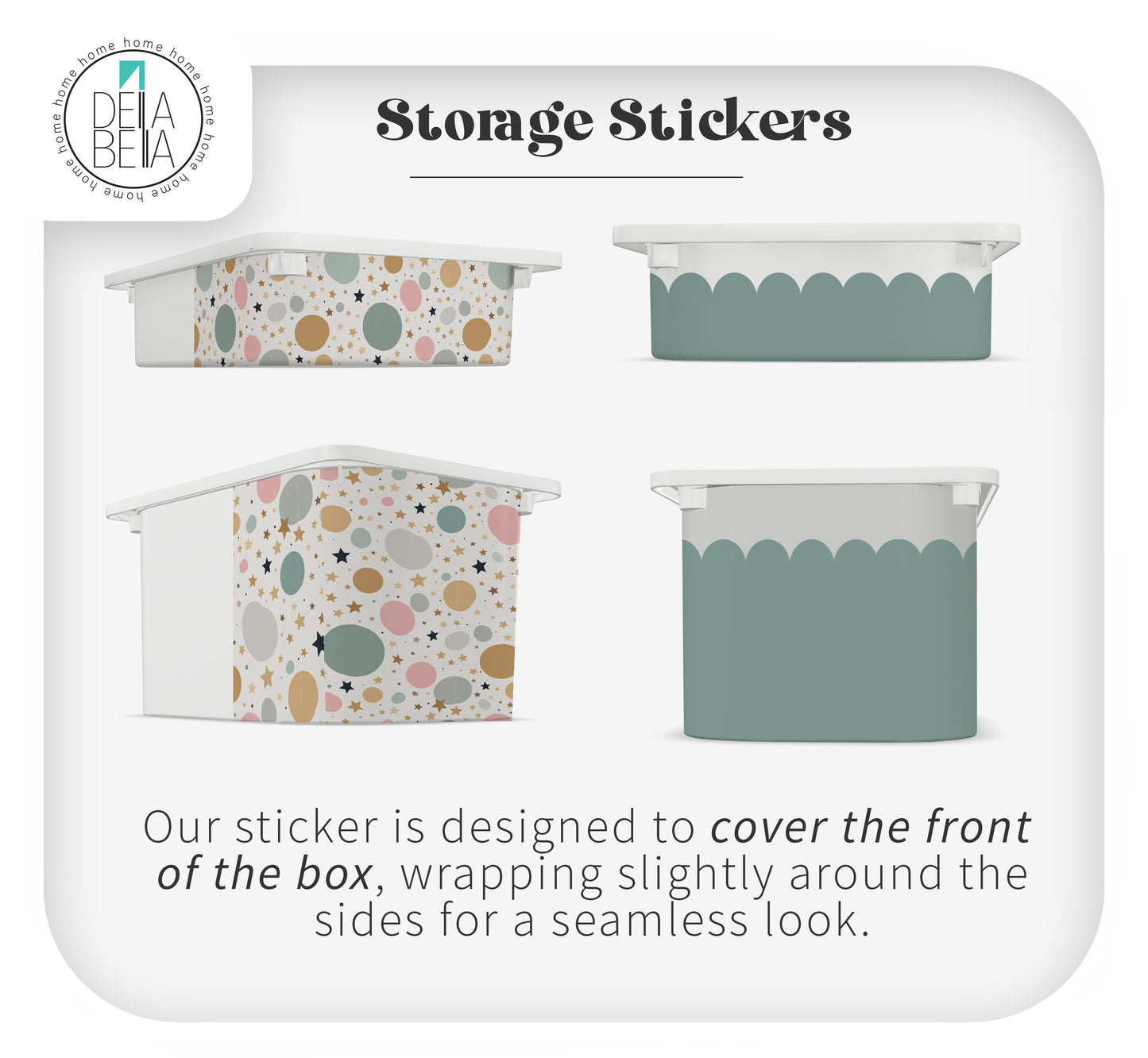IKEA Trofast Storage Stickers Scallops & Polka Dots for Kids Room, Nursery, Playroom