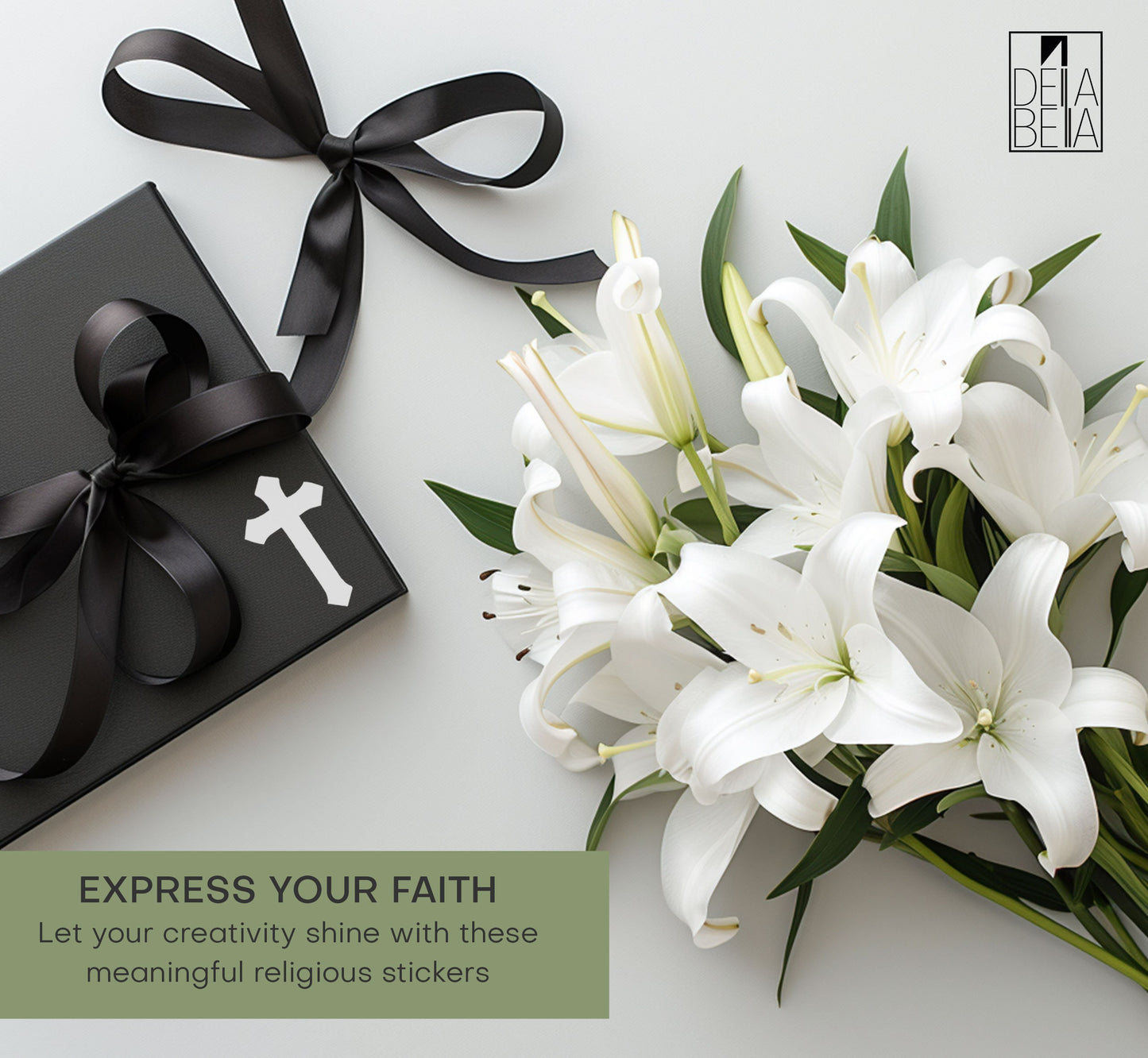 Cross Stickers UK (56 Pack) - Religious Decals for Christening, Baptism & Crafts