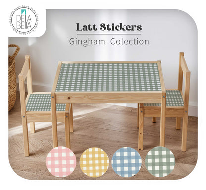 Gingham IKEA LATT Table & Chair Stickers UK