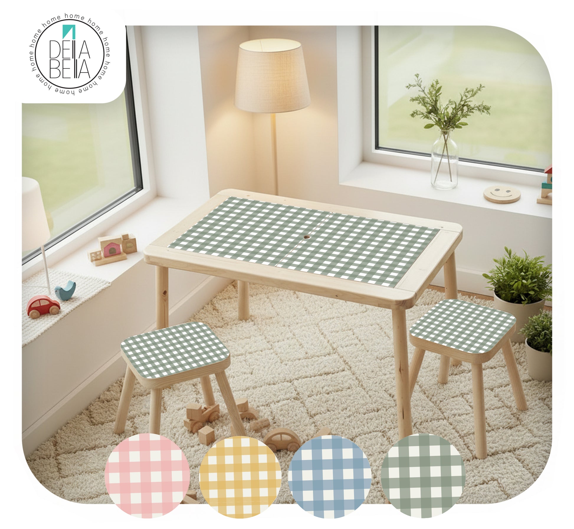 image showing a playroom with a ikea flisat tabel and chairs stickers 