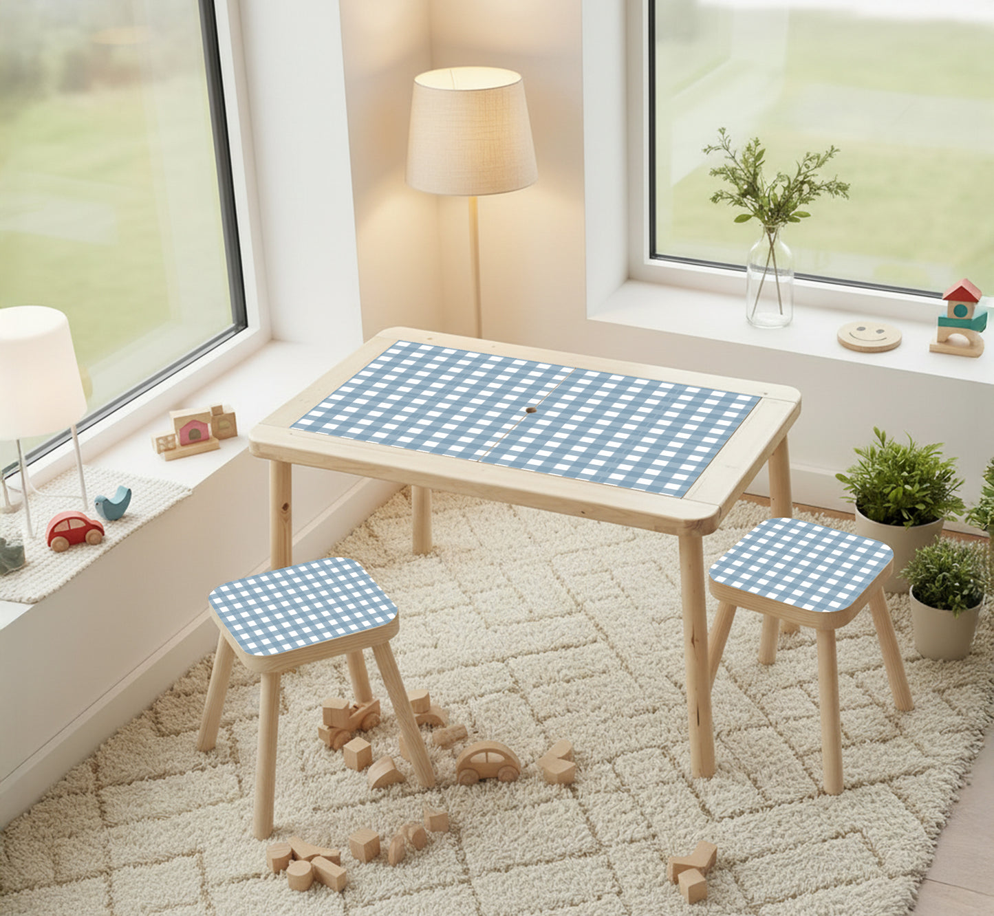 Gingham Ikea Flisat Table Sticker