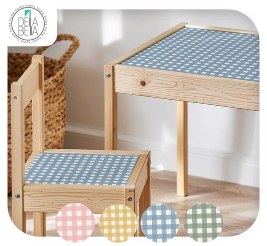 Gingham IKEA LATT Table & Chair Stickers UK