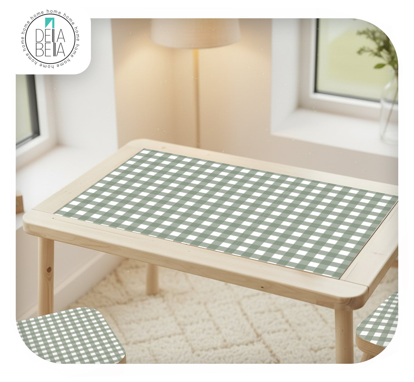 Gingham Ikea Flisat Table Sticker