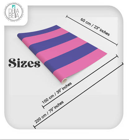 Pink Blue Stripe Vinyl Wrap	Retro Peel & Stick Furniture Film Makeover