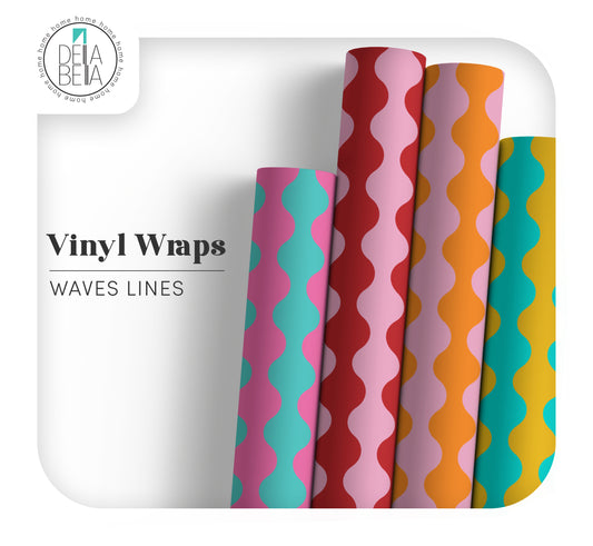 Waves Stripes Vinyl Wrapping For Furniture