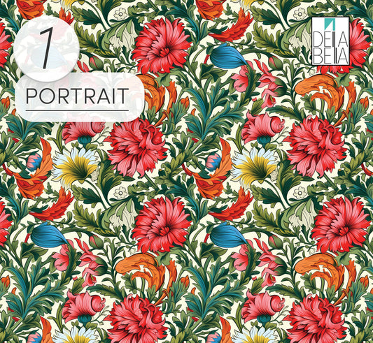 William Morris Inspired Vintage Flowers Kitchens backsplash