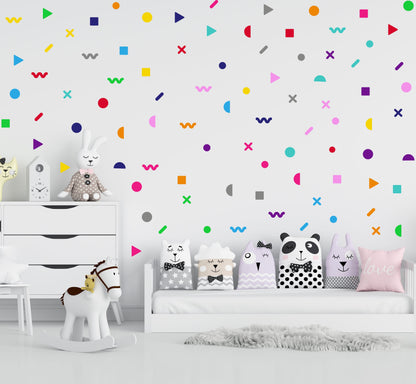 Memphis Geometric Wall Stickers UK (187pcs)
