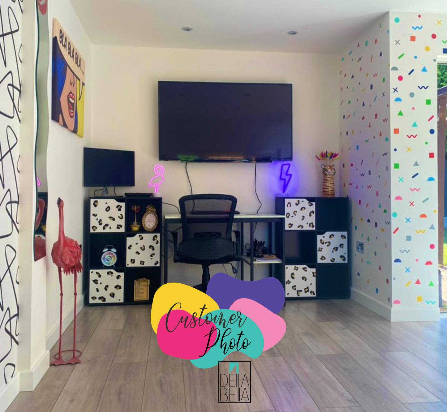 Memphis Geometric Wall Stickers UK (187pcs)