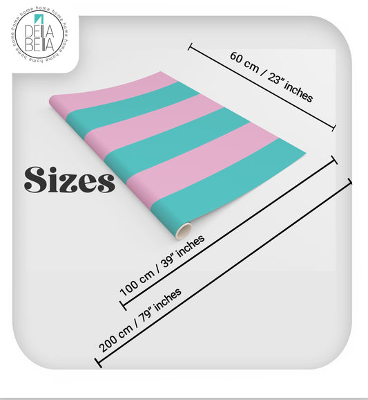 Aqua Green Stripe Vinyl Wrap Peel & Stick Self Adhesive Decor Film