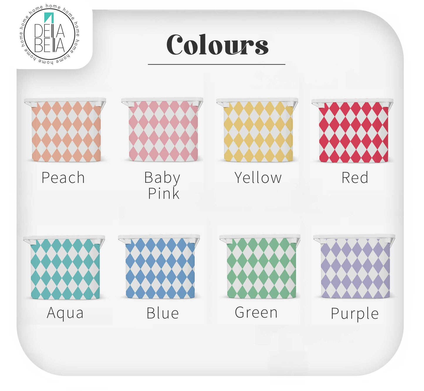 Circus Nursery IKEA Trofast storage stickers in harlequin pattern - Sand, Sage, Blue, and Grey options.