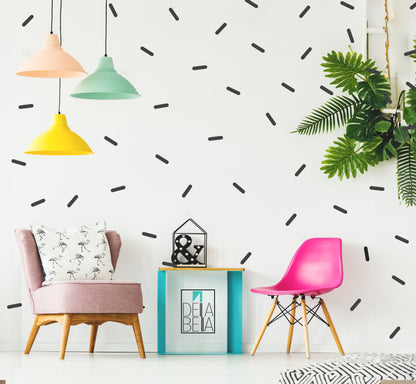 Confetti Wall Stickers Sprinkles 110 Set Black Sheets