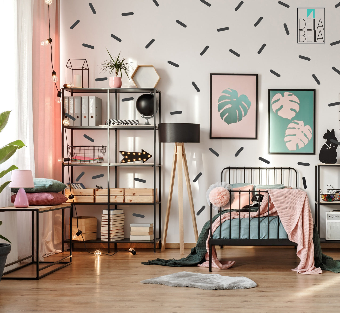Confetti Wall Stickers Sprinkles 110 Set Black Sheets